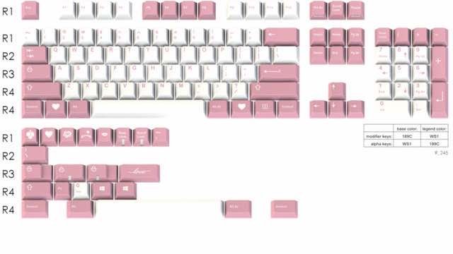 GMK Pink Valentine Cherry KA2017情人节 键帽图片