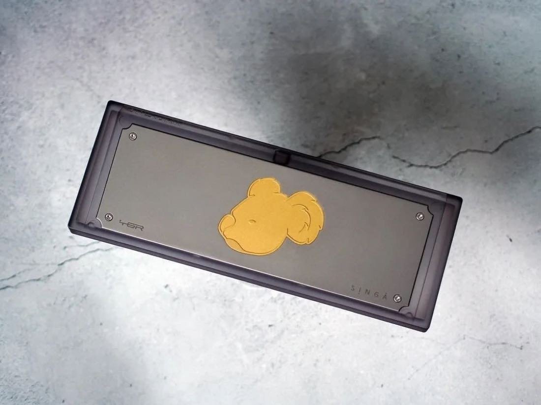 PC 款 · 烟熏透明外壳 × 金色考拉背板