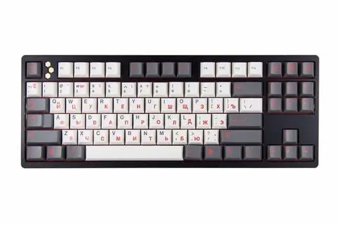 GMK Red Honey Cyrillic 灰白红俄文 键帽图片